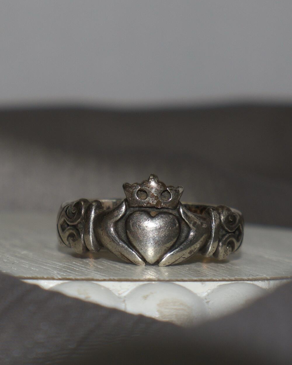 Retired James Avery 925 Heart Crown Claddagh Ring 5.78G / Sz 8.5
